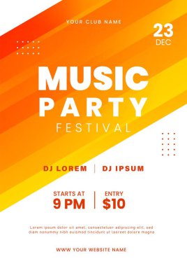 Müzik partisi poster tasarımı. Müzik olayı ilanı şablonu. Vektör illüstrasyonu