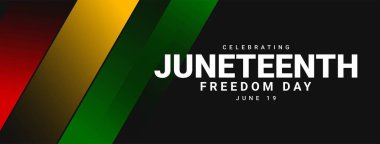 Haziran 'ın Özgürlük Günü' nde. Amerika 'nın özgürlük bayramı, 19 Haziran. Afro-Amerikan tarihi ve mirası. Vektör illüstrasyonu