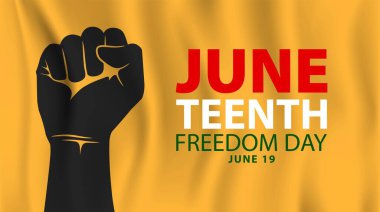 Haziran 'ın bağımsızlık günü. Afro-Amerikan yıllık tatili, 19 Haziran. Özgürlük ya da özgürlük günü. Vektör illüstrasyonu