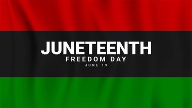 Haziran 'ın bağımsızlık günü. Afro-Amerikan yıllık tatili, 19 Haziran. Özgürlük ya da özgürlük günü. Vektör illüstrasyonu