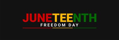 Haziran 'ın Günü. Özgürlük ya da Özgürlük Günü. Yıllık Amerikan bayramı afişi. Vektör illüstrasyonu