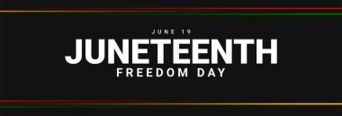 Haziran 'ın Günü. Özgürlük ya da Özgürlük Günü. Yıllık Amerikan bayramı afişi. Vektör illüstrasyonu