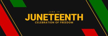 Haziran 'ın Günü. Özgürlük ya da Özgürlük Günü. Yıllık Amerikan bayramı afişi. Vektör illüstrasyonu