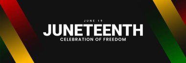 Haziran 'ın Günü. Özgürlük ya da Özgürlük Günü. Yıllık Amerikan bayramı afişi. Vektör illüstrasyonu