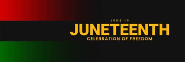 Haziran 'ın Günü. Özgürlük ya da Özgürlük Günü. Yıllık Amerikan bayramı afişi. Vektör illüstrasyonu