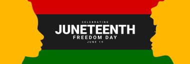 Haziran 'ın Günü. Özgürlük ya da Özgürlük Günü. Yıllık Amerikan bayramı afişi. Vektör illüstrasyonu