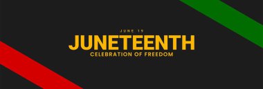 Haziran 'ın Günü. Özgürlük ya da Özgürlük Günü. Afro-Amerikan yıllık bayram afişi. Vektör illüstrasyonu