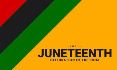 Haziran Özgürlüğü Günü geçmişi. Yıllık Amerikan bayram afişi. Vektör illüstrasyonu