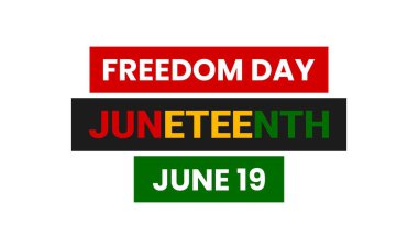 Haziran Özgürlük Günü tipografi afişi. Bağımsızlık ve Özgürlük Günü Vektör illüstrasyonu