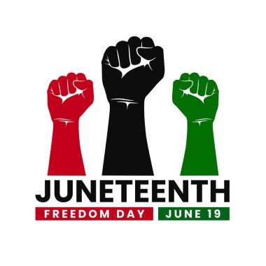 Haziran Özgürlük Günü 'nde. Afro-Amerikan Özgürlük Günü. Amerikan Tarihi Kutlama Bayrağı. Vektör İllüstrasyonu