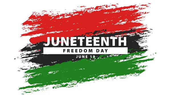 Haziran 'ın bağımsızlık günü. Afro-Amerikan yıllık tatili, 19 Haziran. Özgürlük ya da özgürlük günü. Vektör illüstrasyonu