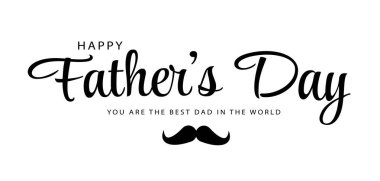 Babalar Gününüz kutlu olsun. Babalar Günü tebrik kartı el yazısı. Vektör illüstrasyonu