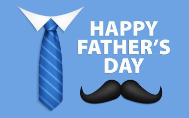 Babalar günü tebrik kartı, kravatlı. Babalar Günü posteri ya da afiş tasarımı. Vektör illüstrasyonu