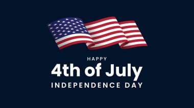 Birleşik Devletler bayrağıyla 4 Temmuz. Bağımsızlık Günü ABD bayrağı. Vektör illüstrasyonu