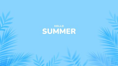 Palmiye yapraklarıyla minimalist yaz geçmişi. Tropik yaz yaprağı gölge tasarımı. Yaz indirimi afişi. Vektör illüstrasyonu