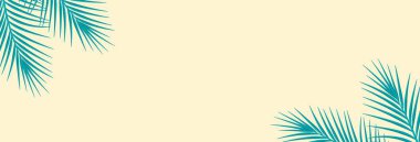 Yaz dönemi. Tropik yaz yaprağı afişi tasarımı. Asgari yaz yaratıcı konsepti. Vektör illüstrasyonu