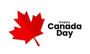 1 Temmuz 'da Kanada' da. Ulusal bayram tebrik kartı tasarımı. Kanada Günü, akçaağaç yapraklarıyla kutlanır. Vektör illüstrasyonu