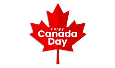 1 Temmuz 'da Kanada' da. Ulusal bayram tebrik kartı tasarımı. Kanada Günü, akçaağaç yapraklarıyla kutlanır. Vektör illüstrasyonu