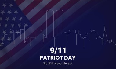 Vatanseverlik Günü geçmişi, 11 Eylül. Asla unutmayacağız. Vektör illüstrasyonu