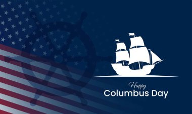 Columbus Günün kutlu olsun. Columbus Günü arka plan tasarımı. Vektör illüstrasyonu
