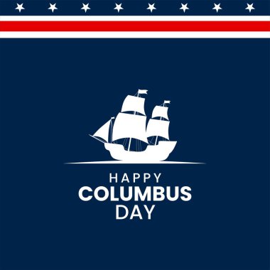 Columbus Günü tasarım geçmişin kutlu olsun. Vektör illüstrasyonu