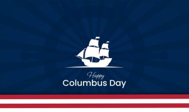 Columbus Günün kutlu olsun. Columbus Günü arka plan tasarımı. Vektör illüstrasyonu