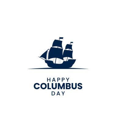 Columbus Günü arka plan tasarımı. Columbus karşılama şablonu. Vektör illüstrasyonu