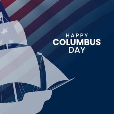 Columbus Günü tasarım geçmişin kutlu olsun. Vektör illüstrasyonu