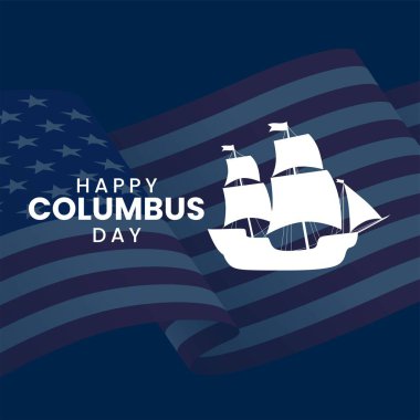 Columbus Günü tasarım geçmişin kutlu olsun. Vektör illüstrasyonu