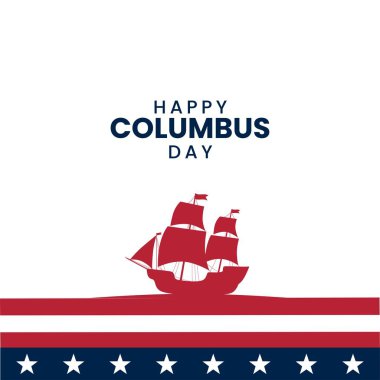 Columbus Günü arka plan tasarımı. Columbus karşılama şablonu. Vektör illüstrasyonu