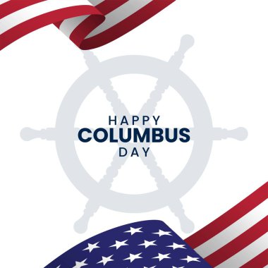 Columbus Günü arka plan tasarımı. Columbus karşılama şablonu. Vektör illüstrasyonu