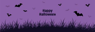 Cadılar Bayramı bayrağınız kutlu olsun. Cadılar bayramı geçmişi. Vektör illüstrasyonu