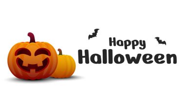 Mutlu Cadılar Bayramı geçmişi. Harflerle, yarasalarla ve balkabağı elementleriyle mutlu cadılar bayramı. Vektör illüstrasyonu