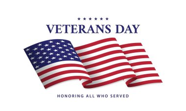 Gaziler Günü, hizmet edenleri onurlandırma günü. Amerikan ulusal bayramı. Birleşik Devletler Gaziler Günü kutlama tasarımı. Vektör illüstrasyonu
