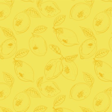 Limonlu kusursuz vektör deseni. limon meyvesi vektörü pürüzsüz desen