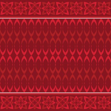 Kırmızı taşta kırmızı gül kırmızı çiçek motifleri içeren Boho kabile desenleri. Şık, pürüzsüz bir etnik tasarım moda, duvar kağıdı veya kumaş baskısı için ideal.