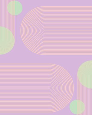 Bu pastel boho minimal tasarımı soyut daireleri ve modern kemerleri pastel şeftali ve toz mavisi renginde tozlu gül vektörü, kil tonları ve minimalist geometri ile zenginleştirilmiş taze nötr deseni ile harmanlıyor..