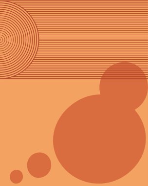 Sıcak ama havadar boho minimal tasarım soyut daireler ve modern kemerleri terracotta ve tozlu gül renkleriyle harmanlayan yumuşak nötr desen, dengeli kil tonları ve gevrek minimalist geometri ile vurgulanmış.