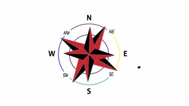 Geometrik Tasarım ve Navigasyon Elementleri ile Canlandırılmış Modern Pusula Gülü