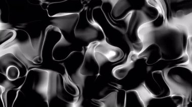  Pürüzsüz Sıvı Hareketi ile Siyah ve Beyaz Sıvı Soyut Arkaplan
