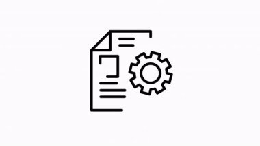 Animasyon belgesi ve iş akışı yönetimi ve organizasyonu sembolize eden bir vites. Teknolojiyle ilgili iş sunumları, web siteleri ve pazarlama materyalleri için mükemmel