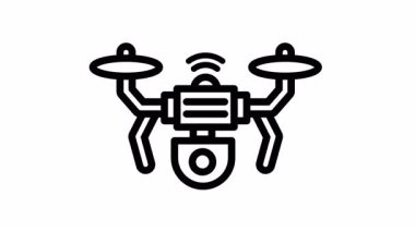 Teknoloji siteleri, teknikle ilgili tasarımlar, mühendislik sunumları veya hava teknolojisi kavramları için uygun animasyon dron simgesi