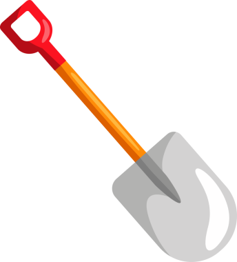 Kürek İllüstrasyonu, açık hava işleri, peyzaj ve inşaat projeleriyle ilgili konular için idealdir.