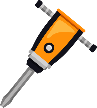 Matkap İllüstrasyonu, altyapı, işçilik ve güçlü makinelerle ilgili temalar için idealdir.