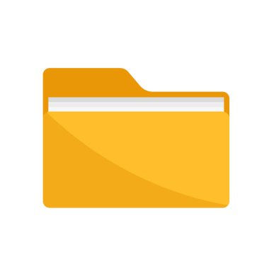 Belgelerin olduğu klasör. Dizin simgesini aç. Beyaz arkaplanda izole.