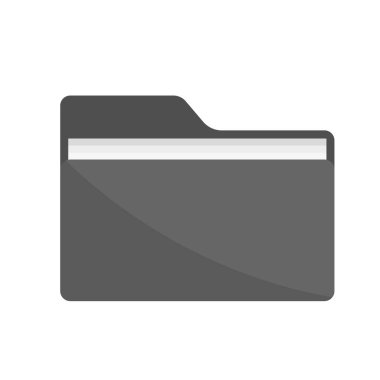 İçinde belgeler olan siyah ya da koyu gri klasör. Dizin simgesini aç. Beyaz arkaplanda izole.