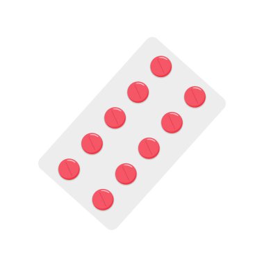 Tıbbi ilaçların ambalajı. Eczacılık. Düz stil. Beyaz arkaplanda izole.