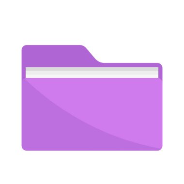 Belgelerin olduğu klasör. Mor klasör. Dizin simgesini aç. Beyaz arkaplanda izole.