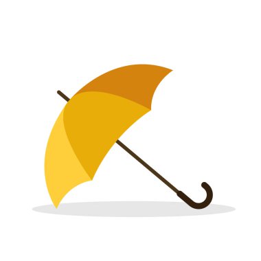 Sarı açık şemsiye. Vektör çizimi. Beyaz arkaplanda izole.