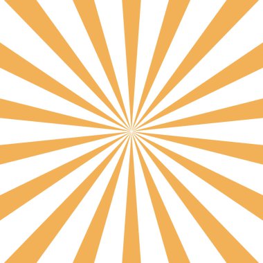 Turuncu-beyaz desenli arka plan. Güneş ışınları. Karnaval geçmişi. Vektör pankartı